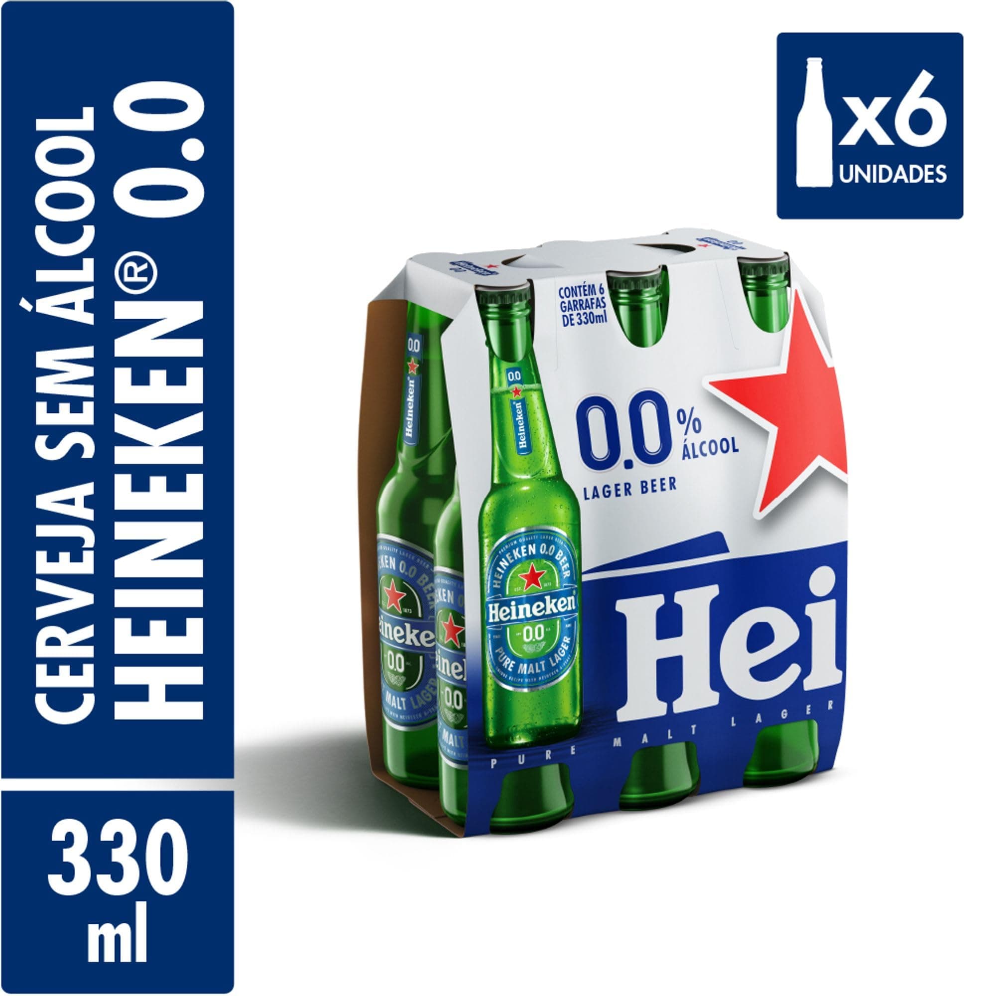 Heineken 0.0 330ml - Caixa 24un