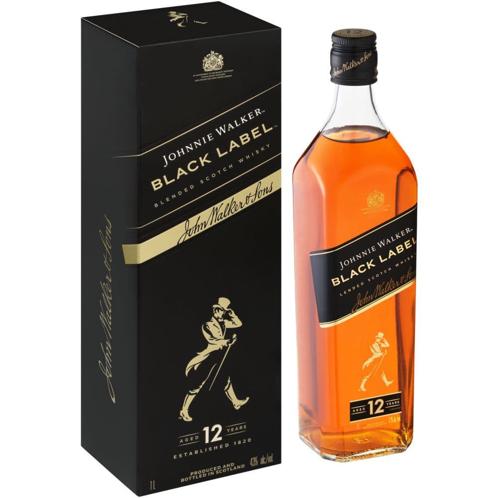 Whisky Black Label 1L - Caixa 12un